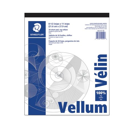 STAEDTLER Mars Translucent Vellum Art & Drafting Paper, 16lb, 8.5 x 11, 50/Pad 946811P